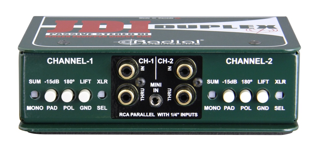 Radial Duplex front panel